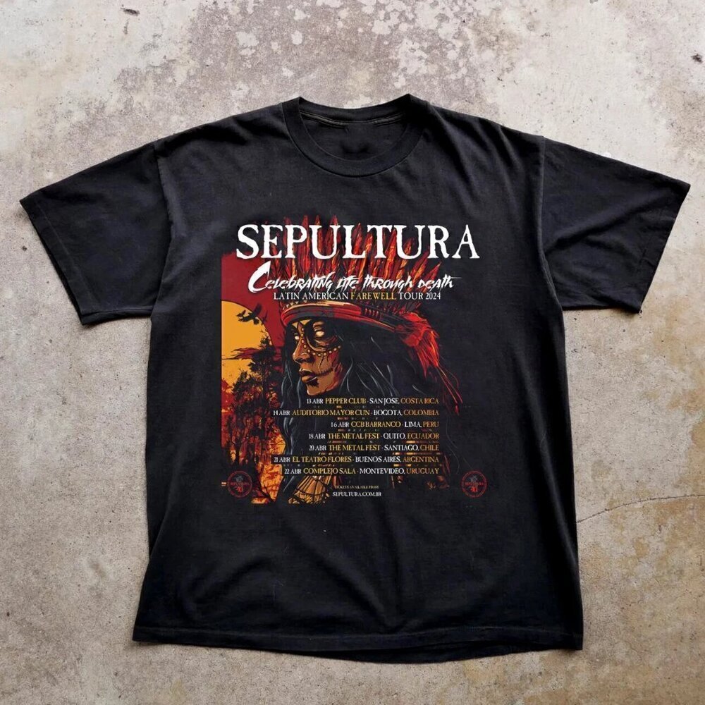 Sepultura 224-22 Tour Dates Thrash Metal Band Music Fan Graphic Unisex T-Shirt